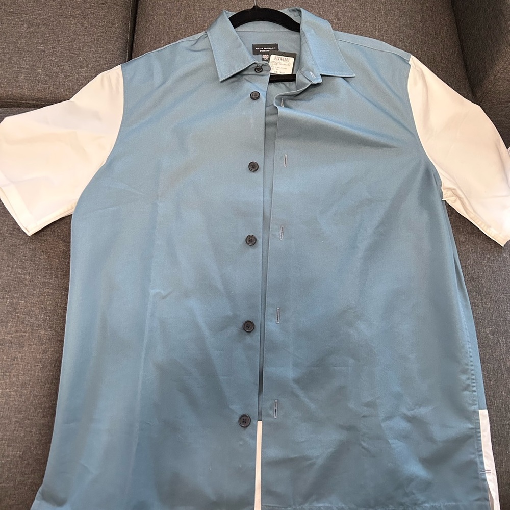 Club Monaco Button Down Short Sleeve Shirt NWT